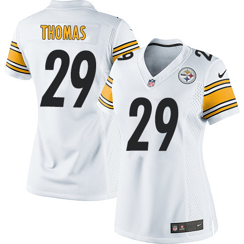 Women's Elite Shamarko Thomas Nike Jersey White Road - #29 NFL Pittsburgh Steelers